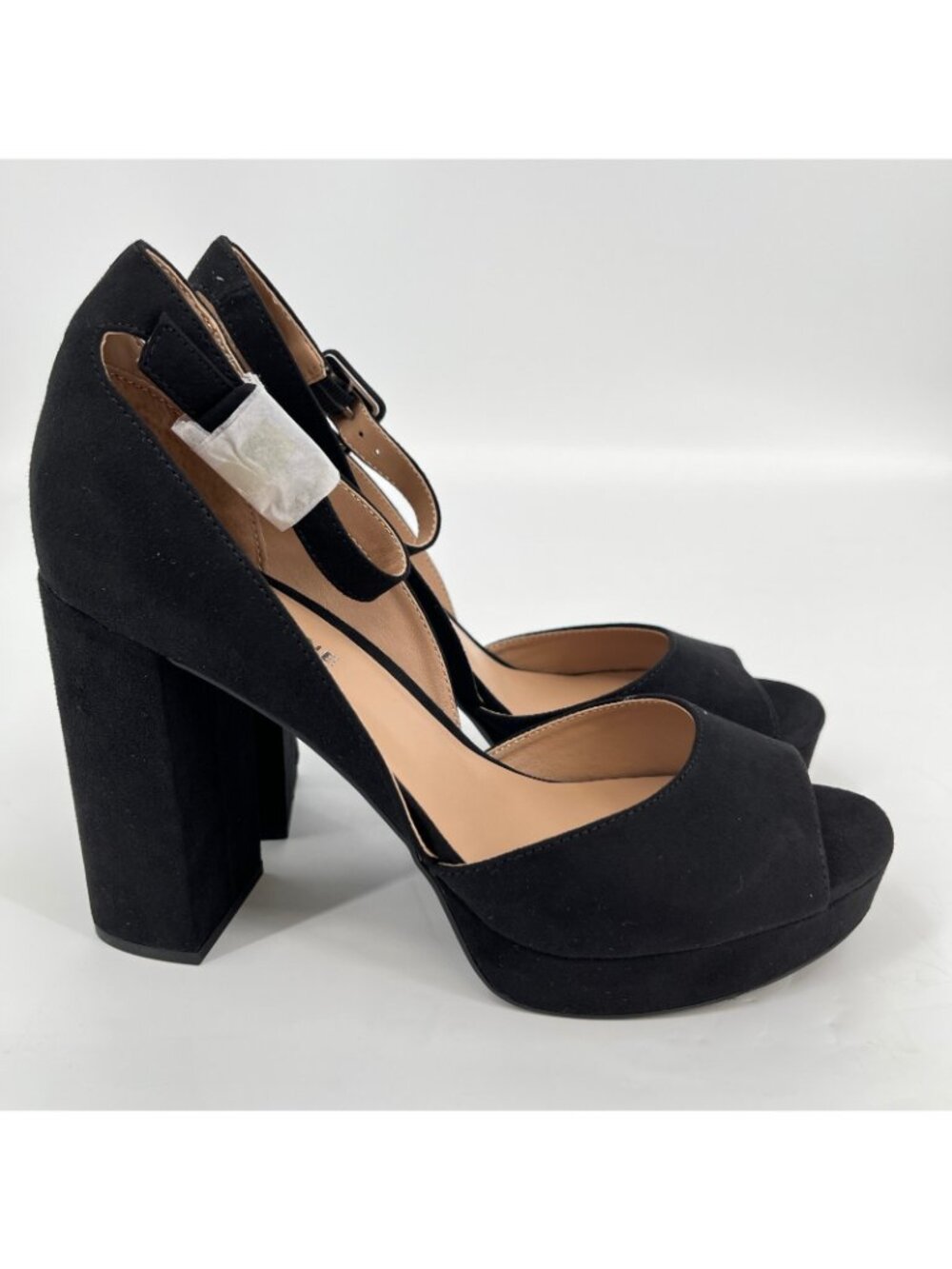 Sun + Stone Reemaa Platform Sandals Black Size 10M Fabric Block Heel Ankle Strap - Picture 3 of 16